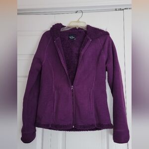 Cozy purple full-zip fleece hoodie